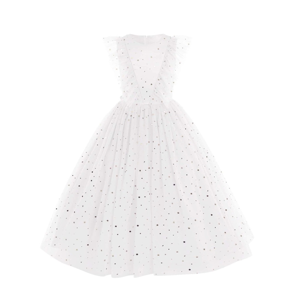 NWT White tulle dress with gold stars detail - Picture 3 of 12